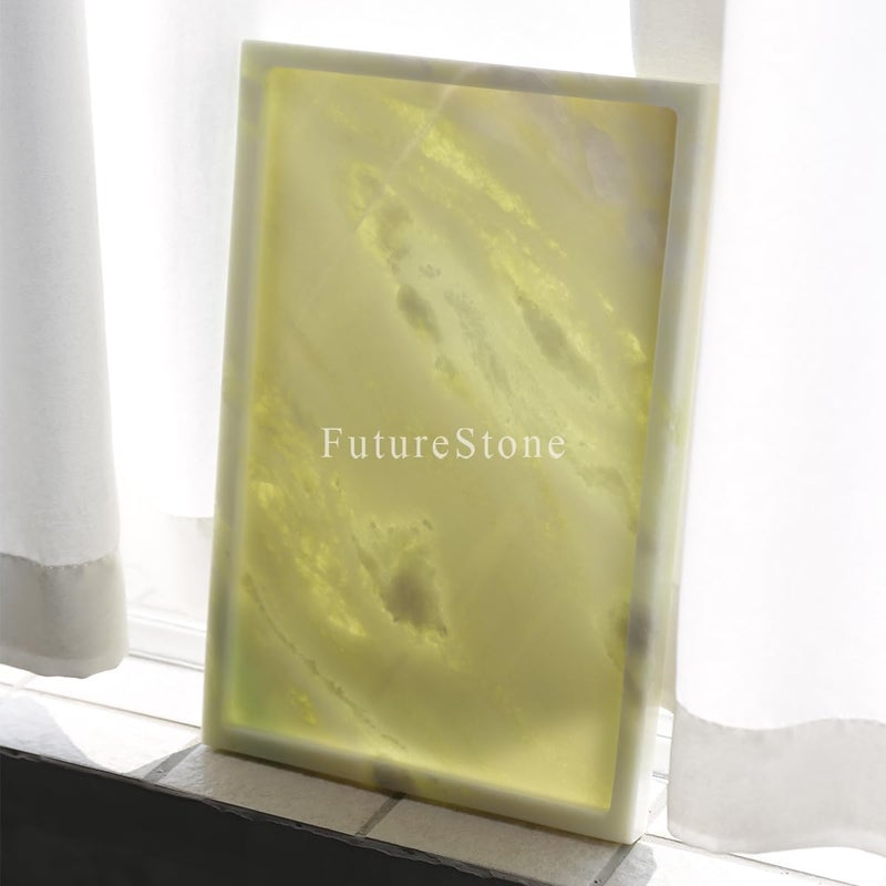 Future stone Real Luxurious Natural Marble Vanity Tray Genuine Marble Storage Tray for Home Decor Stone Tray for Bathroom/Kitchen/Vanity/Dresser,Plate Holder for Tissues, Candles, Towel - Image 4